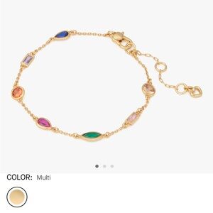 NWT Kate Spade ♠️ Multicolor Gem Bracelet in Gold
